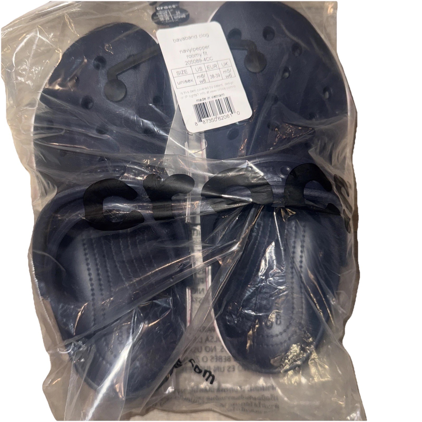 Crocs Unisex Bayband Clog Navy Pepper Size: M6/W8