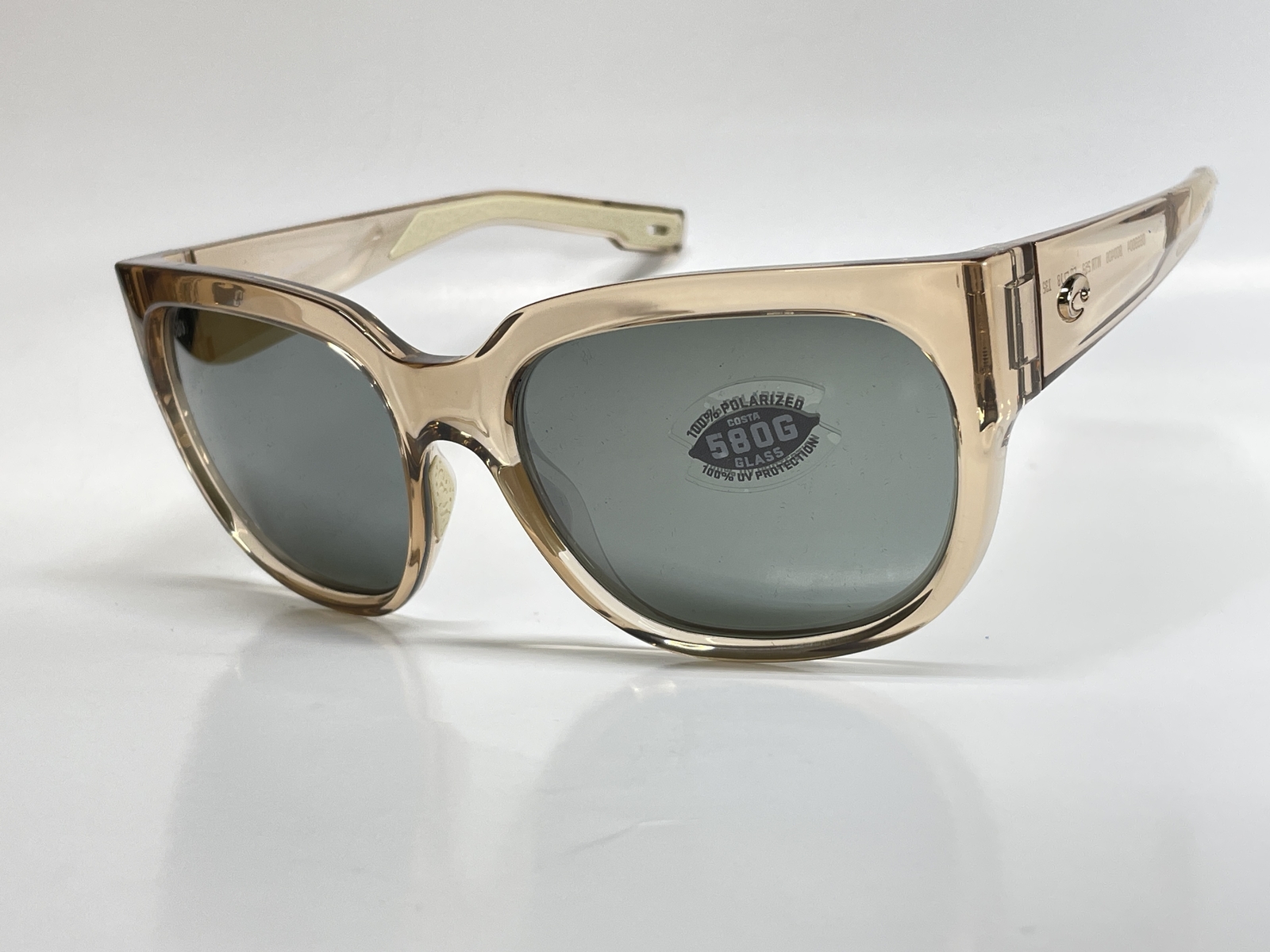 Costa Del Mar Waterwoman 2 shiny blonde crystal Gray silver mirror glass 580
