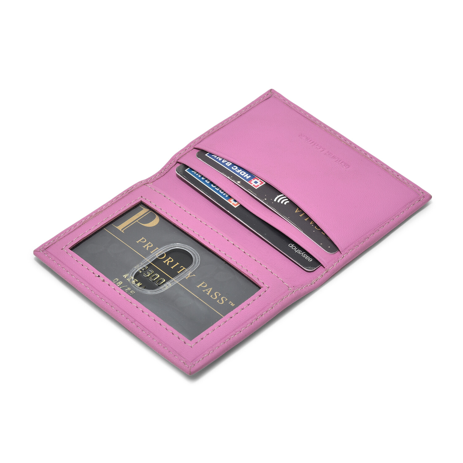 RFID Blocking Slim Card Wallet Bifold Card Case Genuine Leather Front Pocket