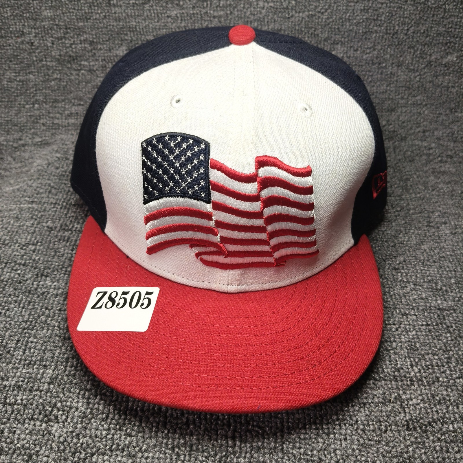 New Era USA 59FIFTY Fitted Flat Brim Red White Blue Hat 7 1 2