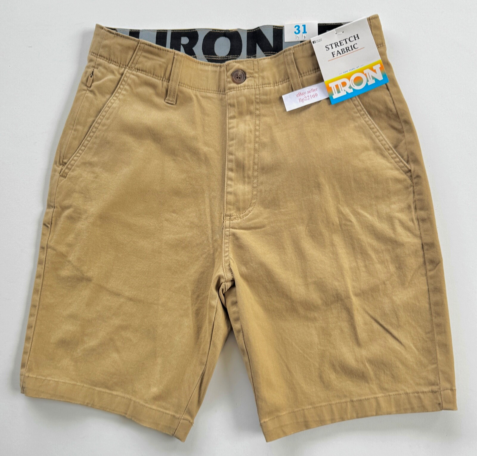 IRON CO Men’s Stretch Shorts (SIZE 31) Flex Waist Flat Front BOARDWALK New Tag!
