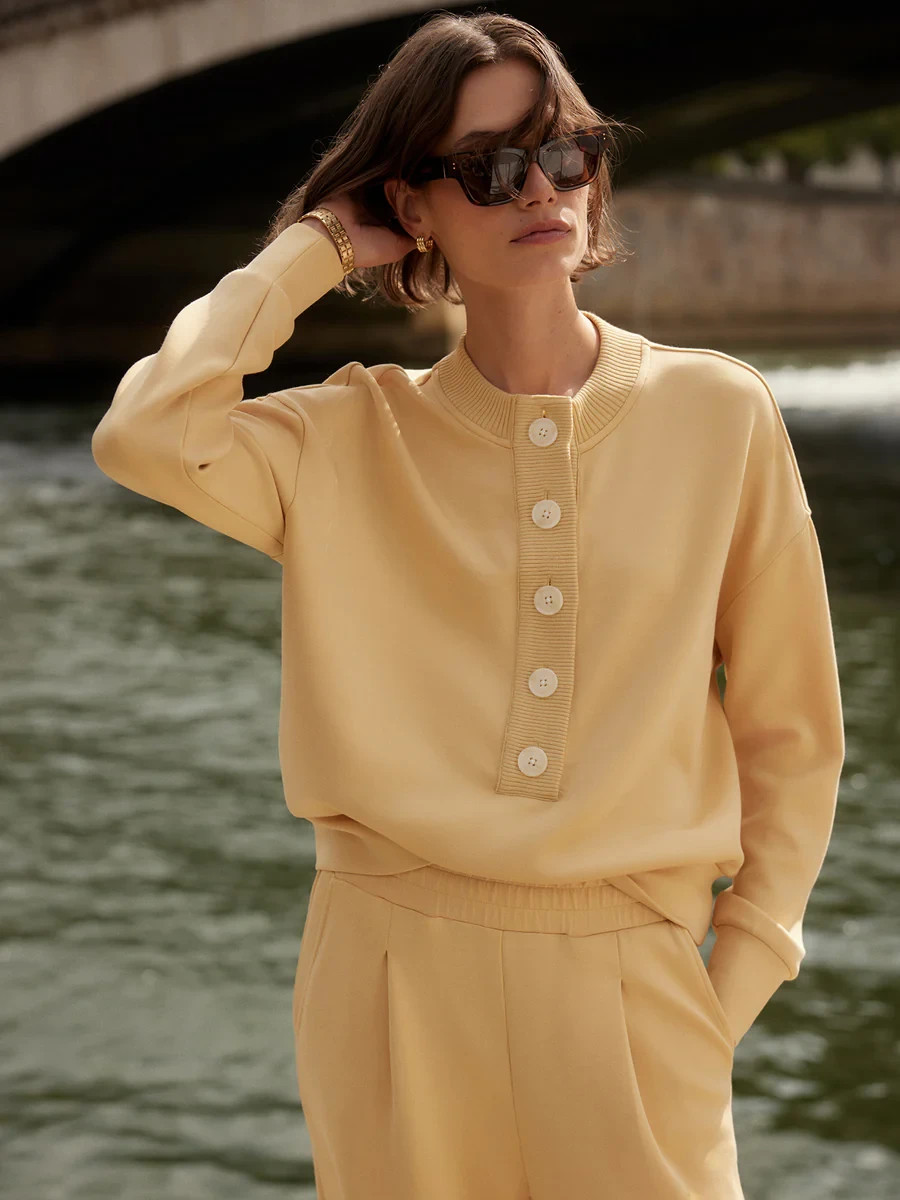 Brand New Varley Reena Button Front Sweat Multiple Colors and Sizes Available