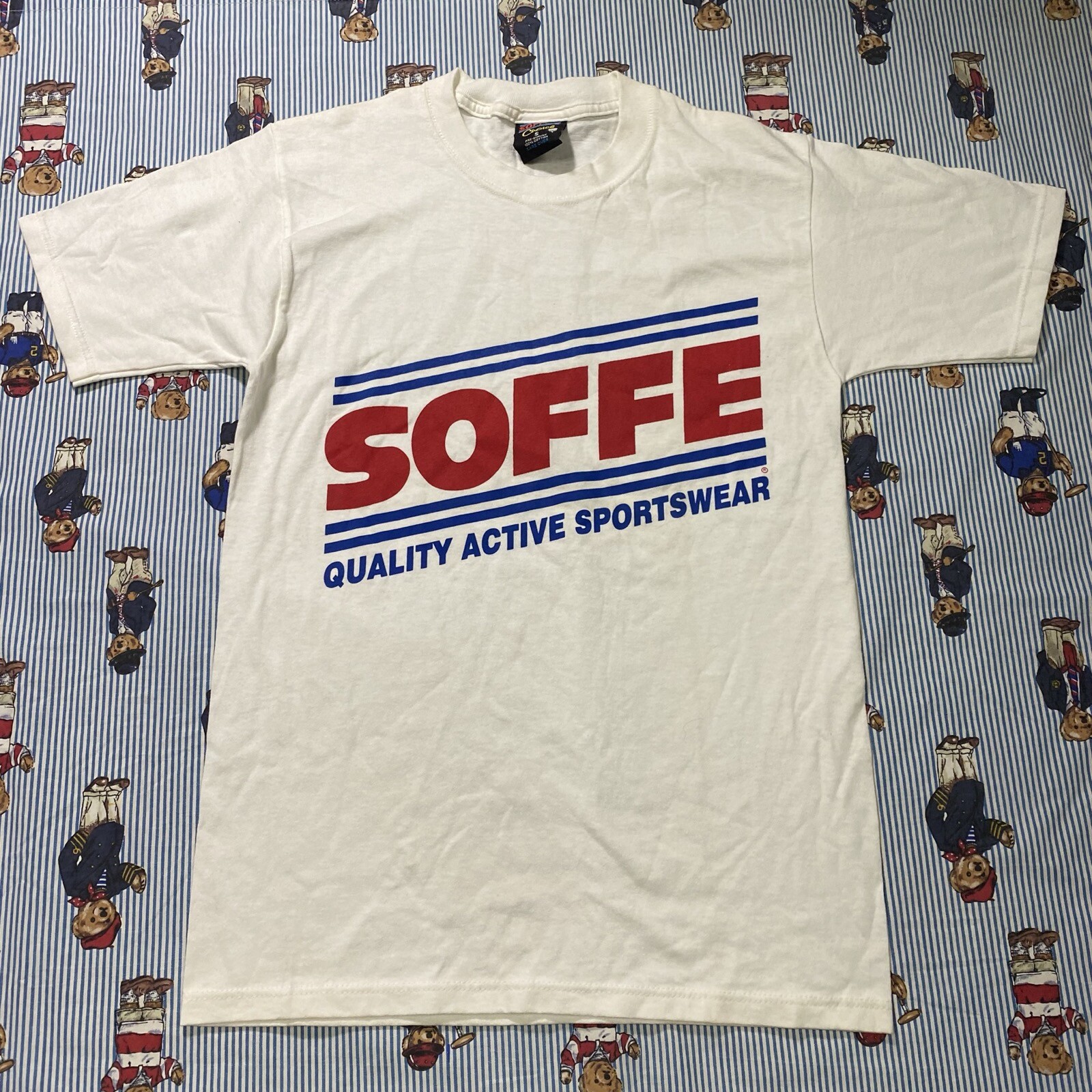 Vintage Soffe Choice Sportswear Graphic T shirt Adult SMALL White cotton USA