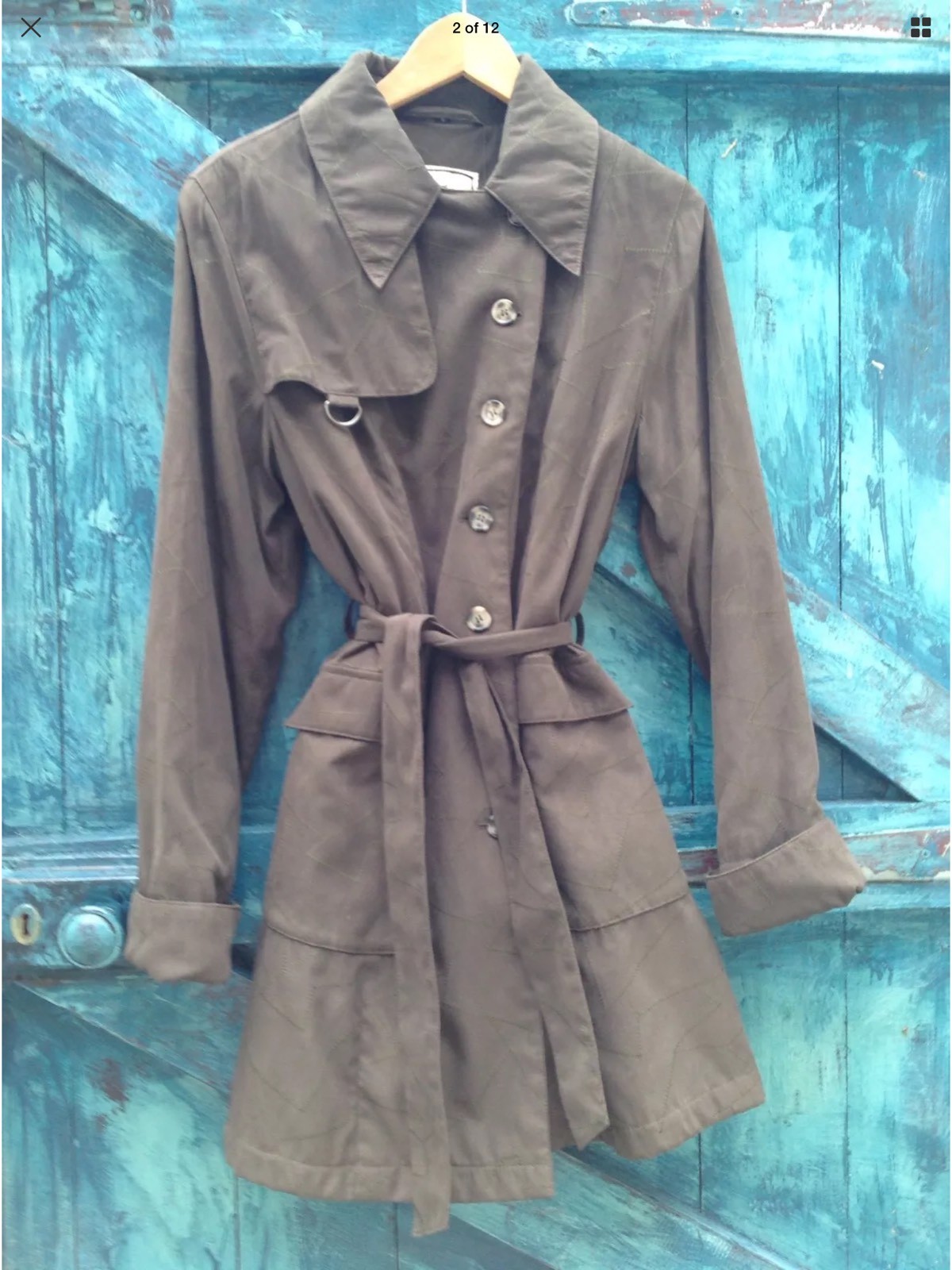 Womens Trench Coat Brown Size M Vintage Four Seasons Rare Mac Unique Inc UK P&P