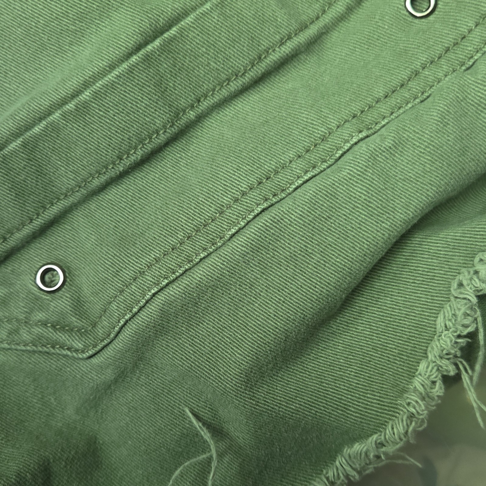 No Boundaries Green Juniors Khaki Jean Skirt XXL (19) Cotton Twill Pockets short