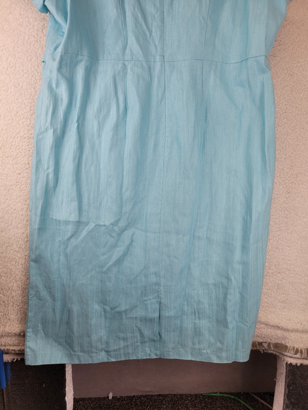 Jessica London Career Dress Womens 22 Blue Belted Milkmaid Old Money Back Zip