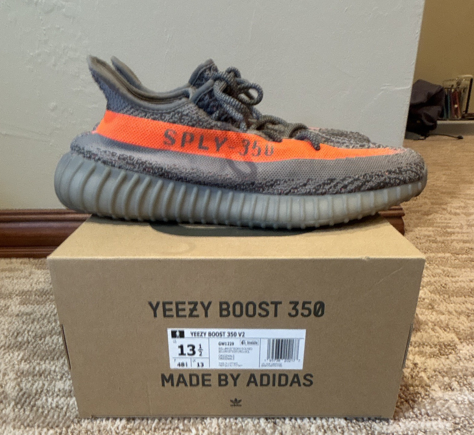 adidas Yeezy Boost 350 V2 Beluga Reflective Gray/Orange Primeknit GW1229