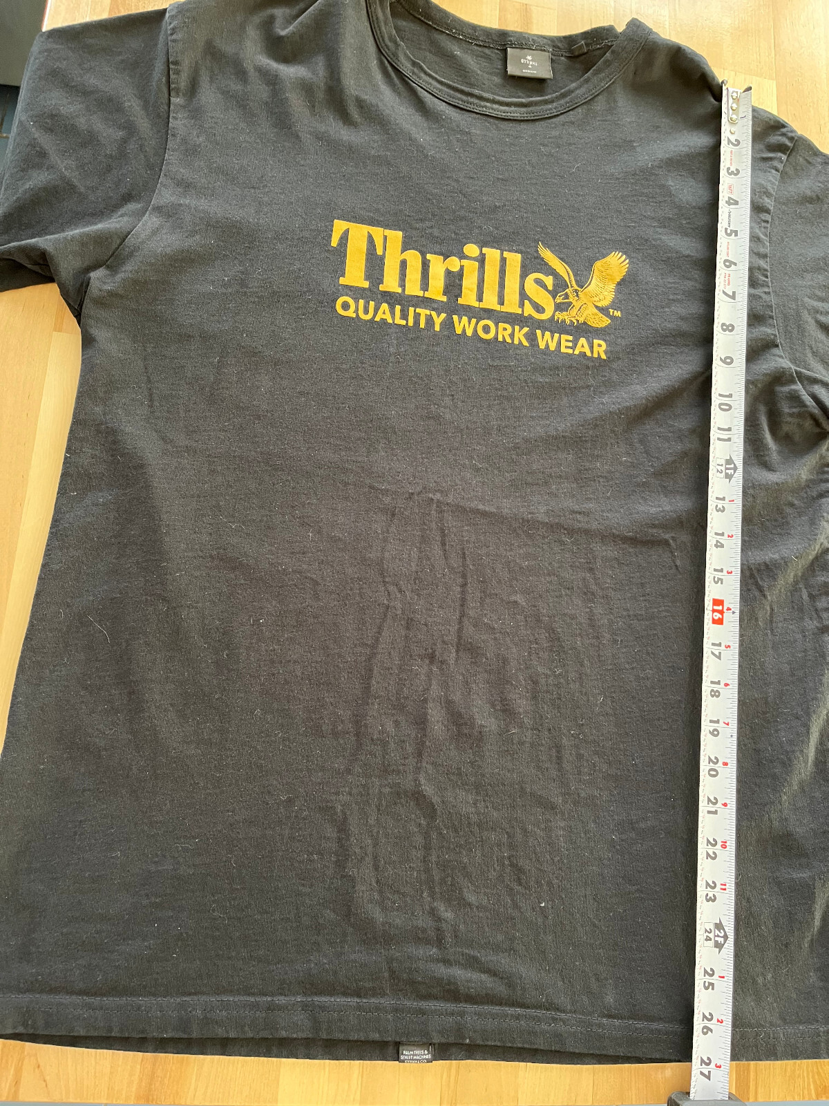 THRILLS Quality Work Wear Graphics BLACK Box Fit Tshirt – Men’s Sz M