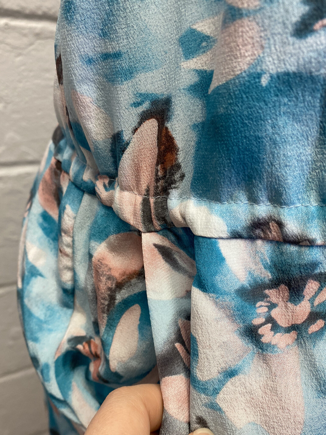 Rebecca Taylor Poolside Aloha Silk Drawstring Waist Fully Lined Blue Dress 10