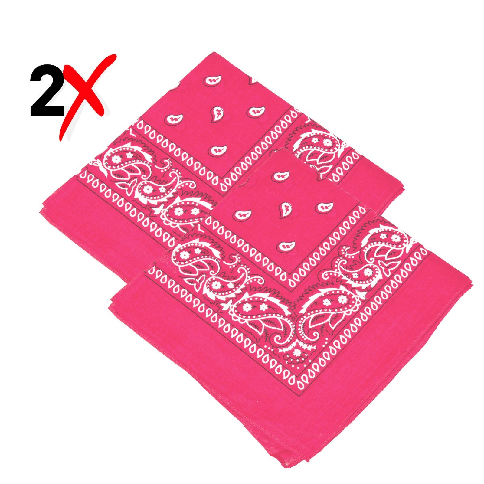 2 Pack Bandana 100% Cotton Paisley Print Double-Sided Scarf Head Neck Face Mask