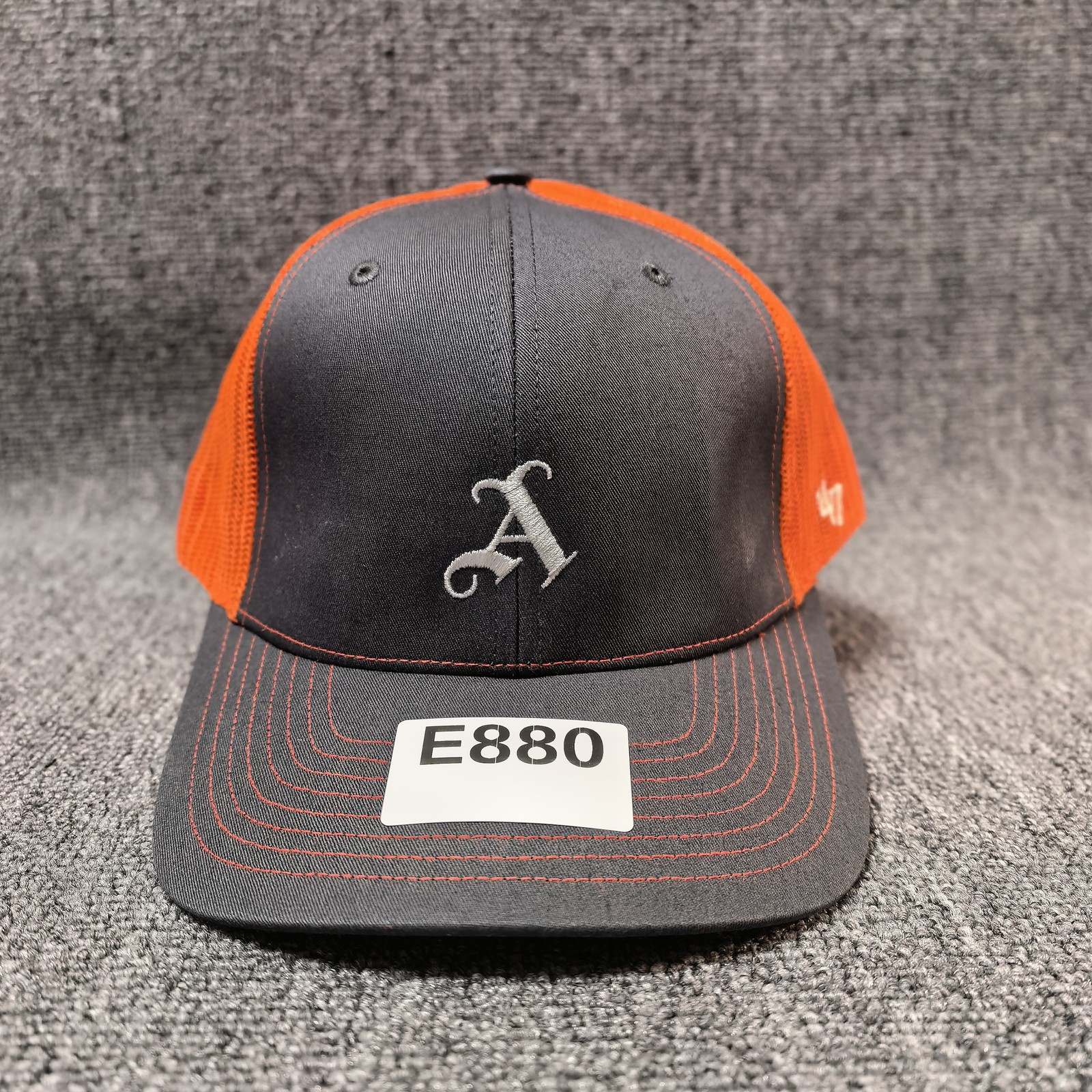 ’47 Brand Arkansas Razorbacks Trucker Snapback Mesh Back Charcoal Orange OSFA