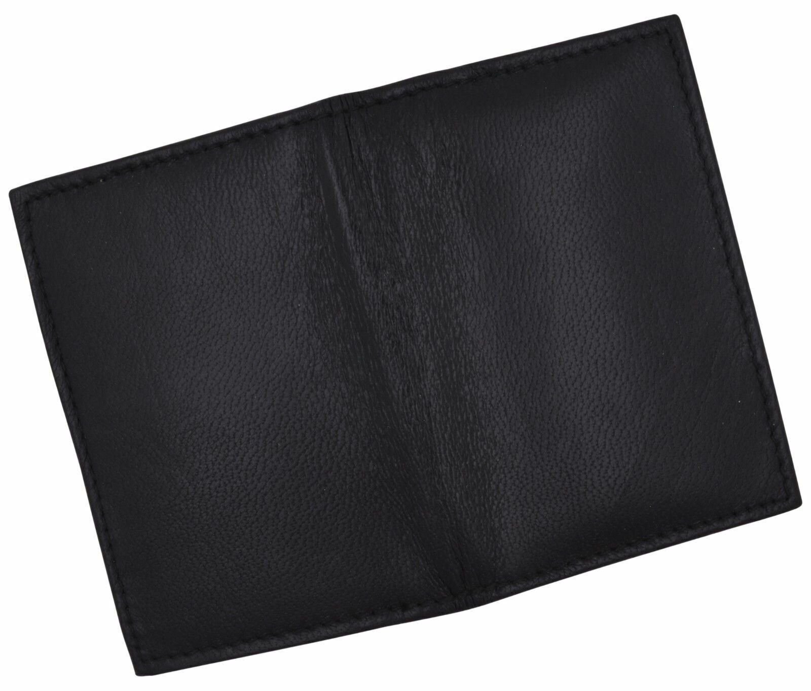 Slim Thin Mens Genuine Leather Bifold ID Window Wallet Credit Card Holder Black