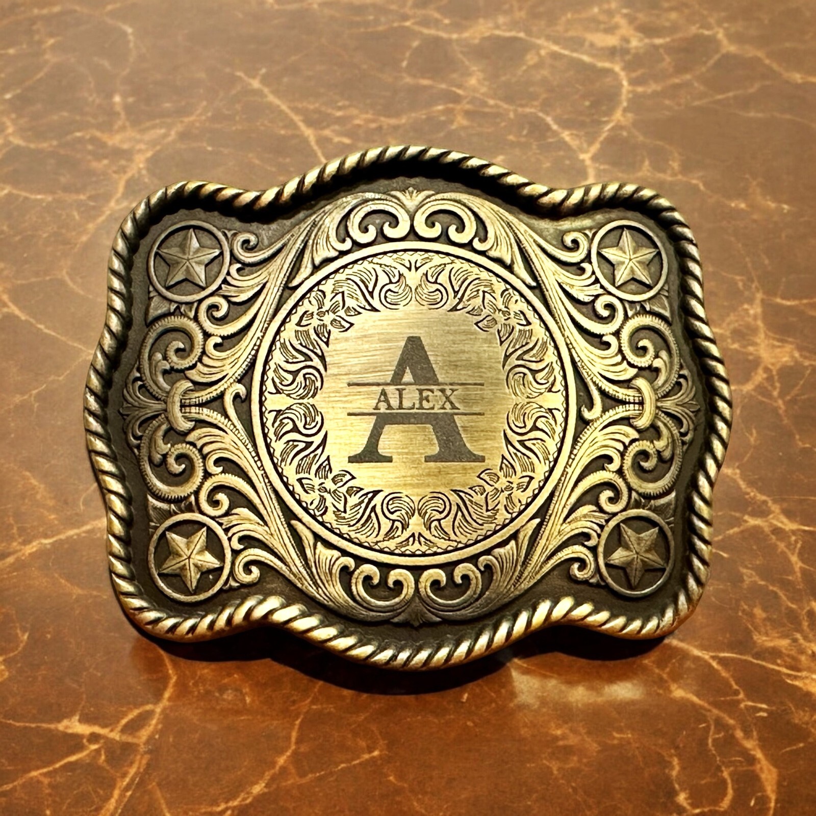 Western Buckle Engraved Belt Buckle Custom Personalized Monogrammed