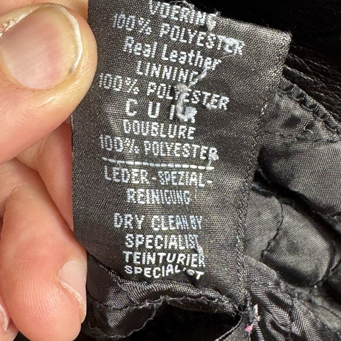 Vtg Superior NY Collection Black Leather Jacket Women’s L Quilted Lining USA