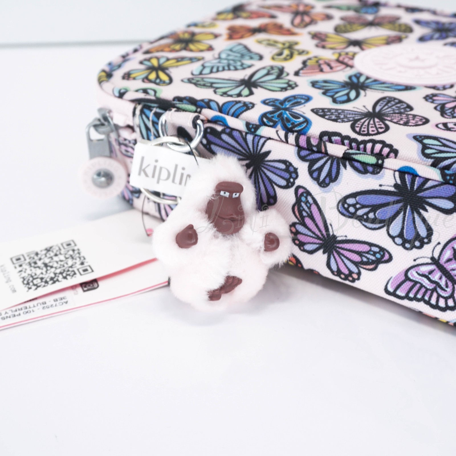 Kipling 100 Pens Case Pencil Accessory Box Polyester AC7252 Butterfly Day Multi