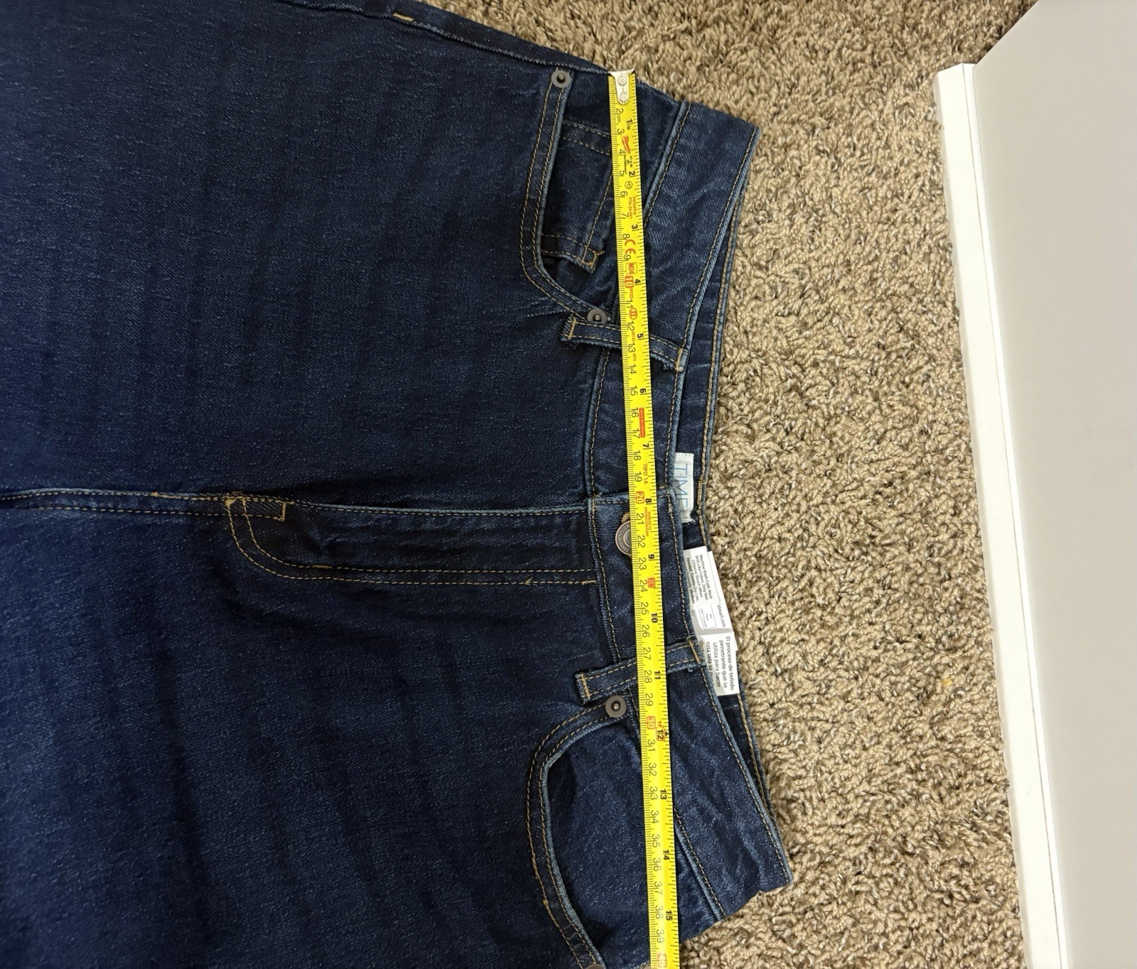 Time and Tru Women’s Dark Wash Wide-Leg Blue Denim Jeans 5-Pocket, High Rise, 16