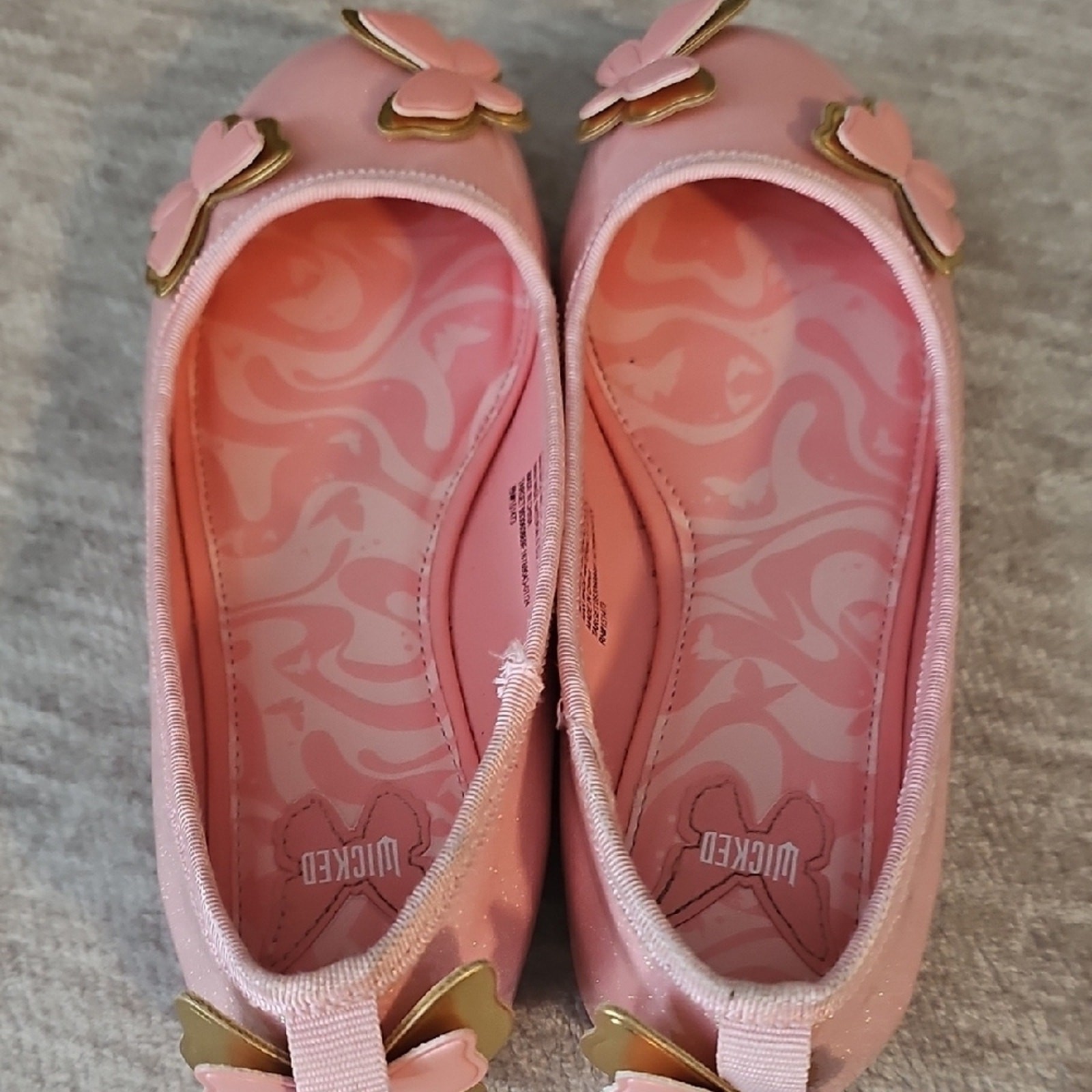 Glittery Pink Butterfly Dress Shoes for Kids