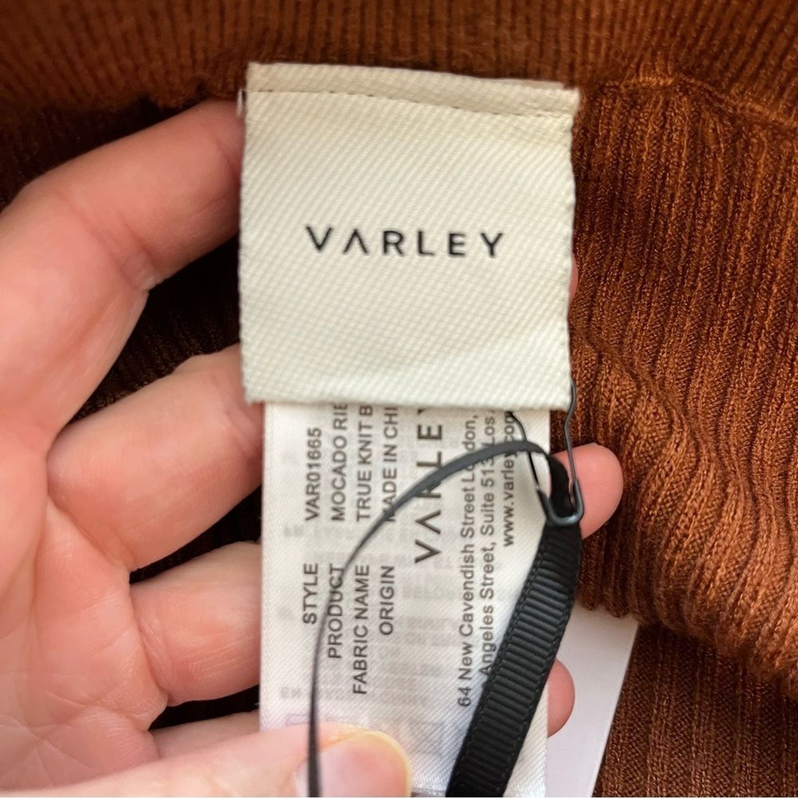 Varley Mocado Rib Knit Leggings Tortoise Shell L