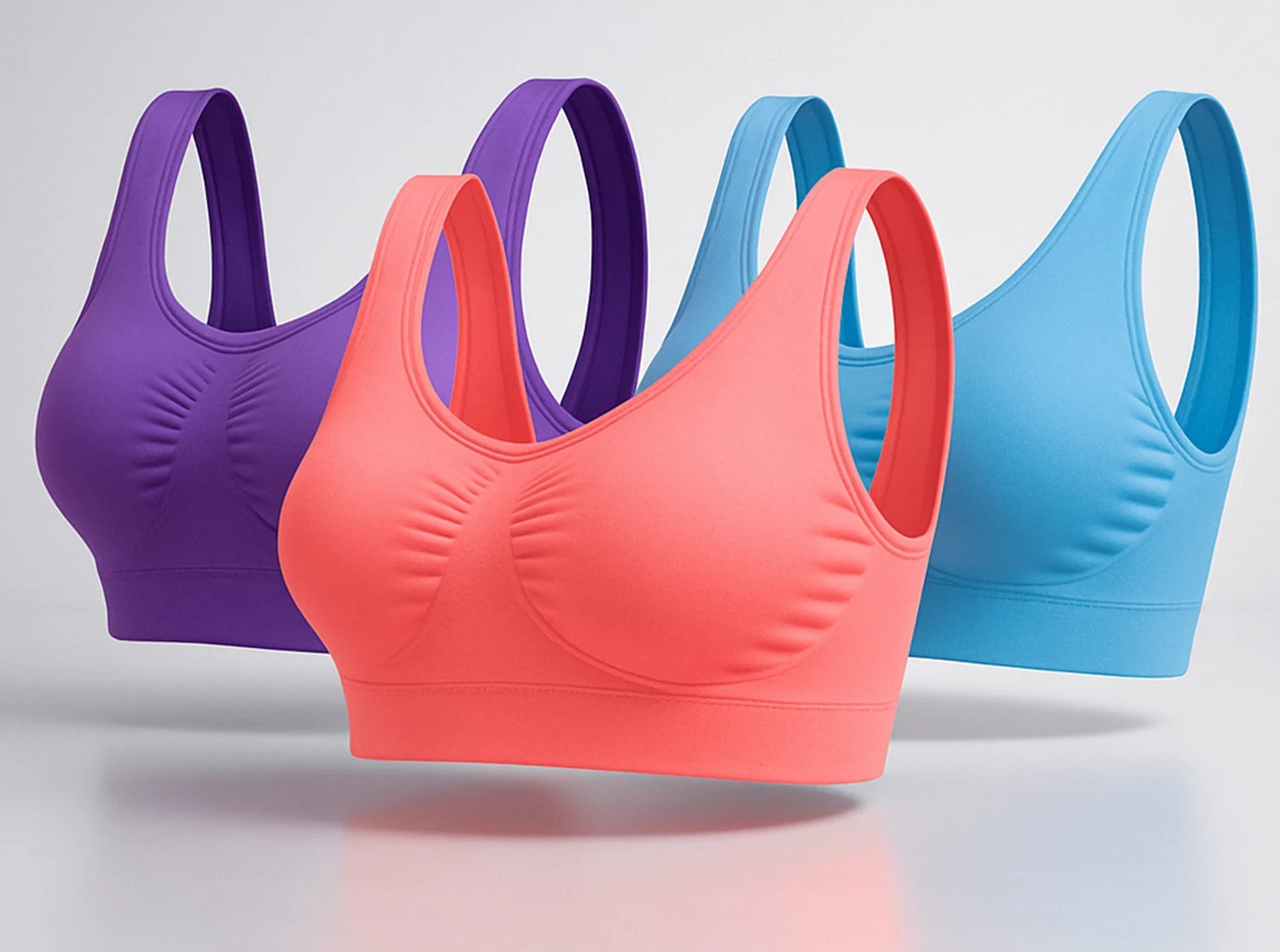 Sport Bras Seamless Wire-Free Light Support Tank Sports Yoga Sleep Bra 3 Pack US
