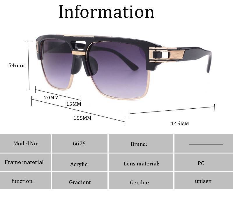 Designer Men Sunglasses Fashion Square Gold Hip Hop Model new Style 2023 Shades