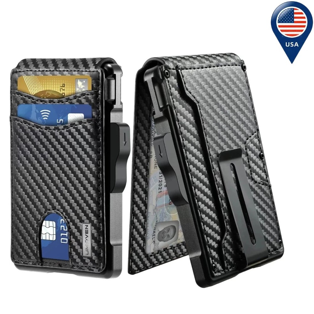 Slim RDIF Blocking Pop Up Wallet For Men, Bifold W/ Money Clip Minimalist