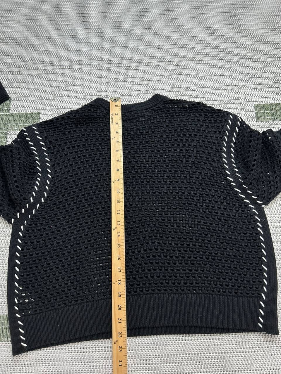 Varley Sweater Womens Large Black Cotton Knit Pullover