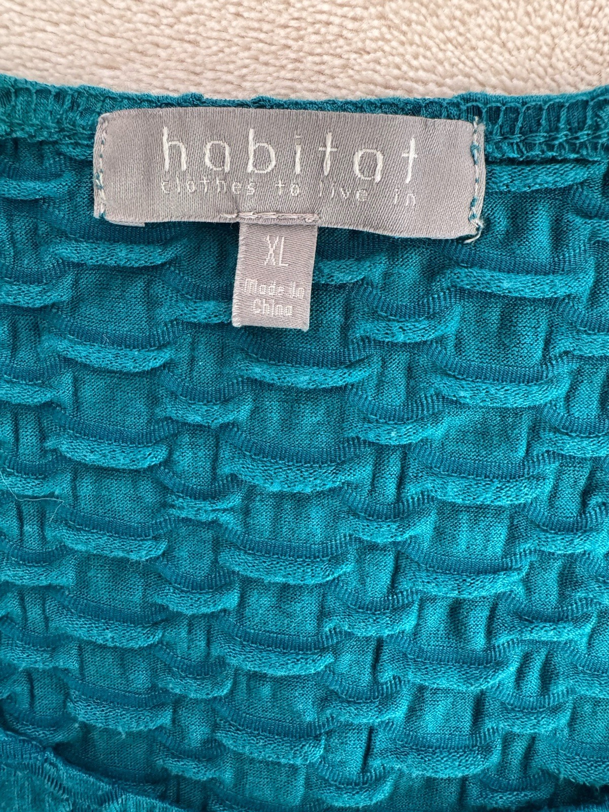 Habitat Clothes To Live In Top Womens XL Textured Tunic Lagenlook Pockets