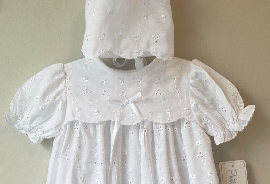 NWT Petit Ami White Gown Christening Dedication Dress 9 Months 9M Baby Girls