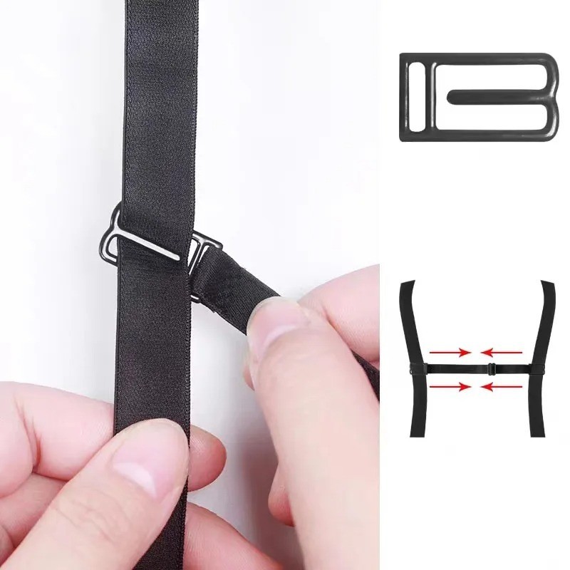 6pc Bra Strap Holder Nonslip Elastic Adjustable Band Strap Racer Back Clip Women