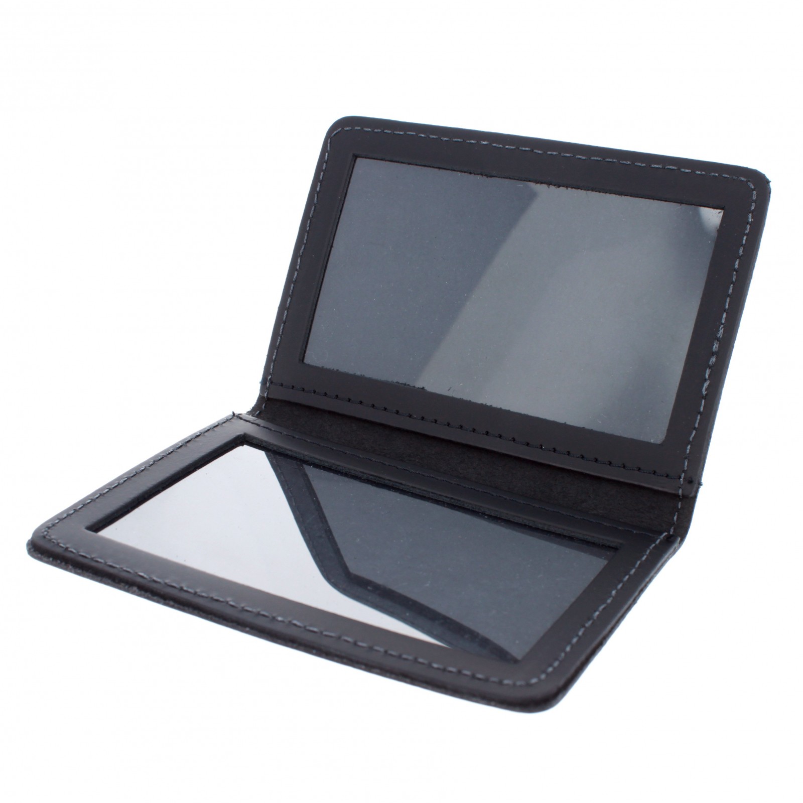 ASR Federal Heavy Duty Black Leather Double ID Holder – Fits 2 Standard IDs