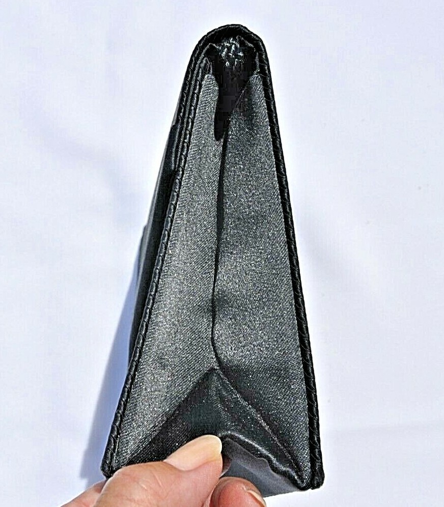 BLACK CLUTCH PURSE SATIN FABRIC WITH CROSSBODY STRAP LA REGALE BRAND EUC