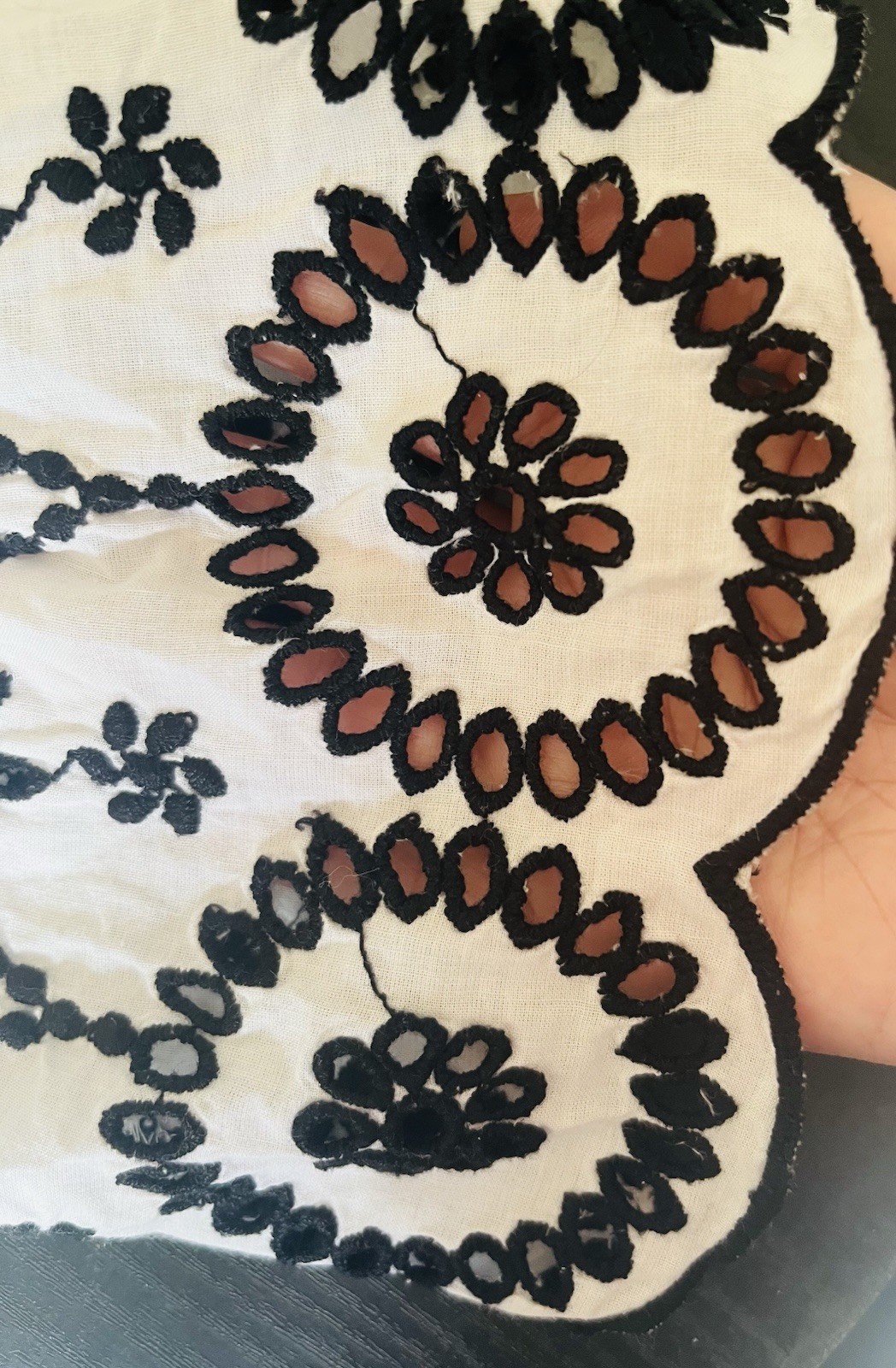 Dorothy Perkins White Bardot Top UK 8 Embroidered Sleeves 100% Cotton Lined Boho