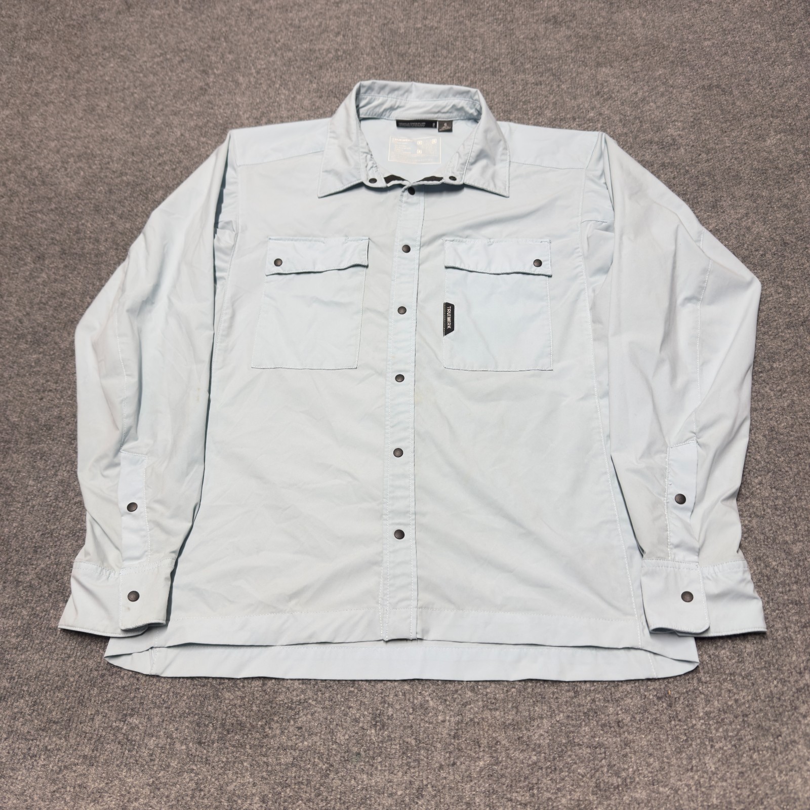 Truewerk LS Cloud Shirt Men Small Blue Long Sleeve Snap Work