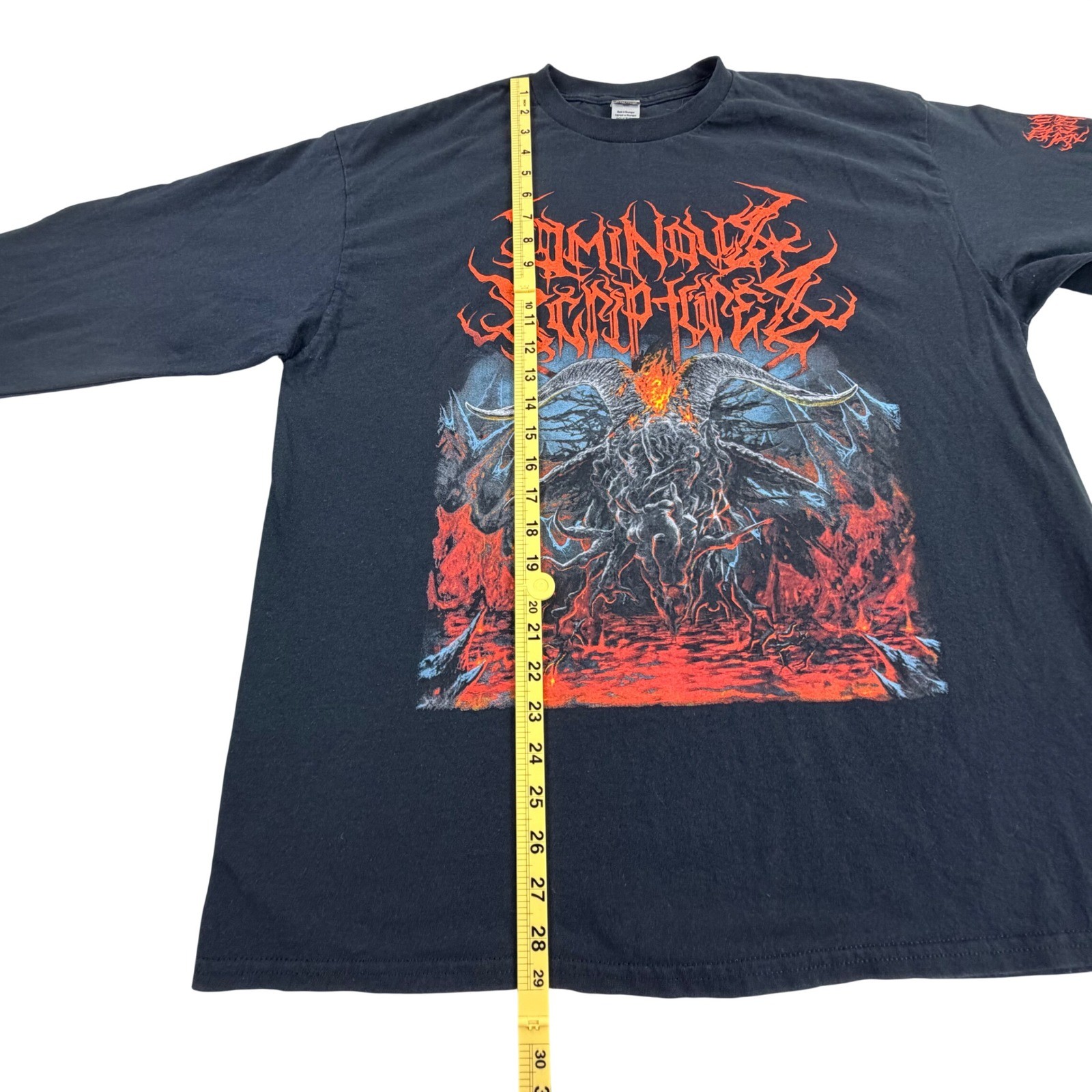 Ominous Scriptures Death Metal Shirt Men XL Black Long Sleeve Demonic Totem I Am
