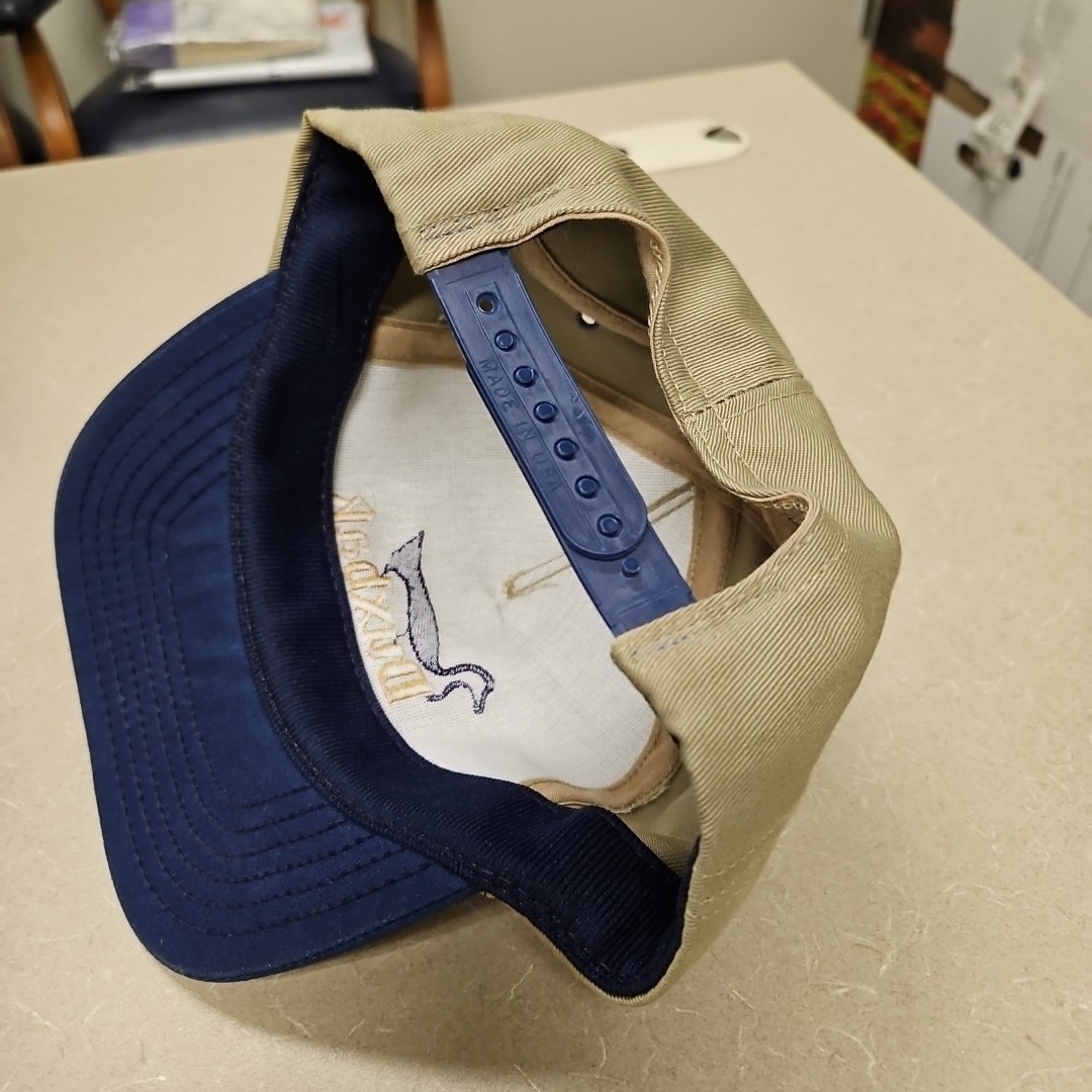 Duxbak Vintage 90’s canvas embroidered logo snapback hat cap 2tone Blue Beige…