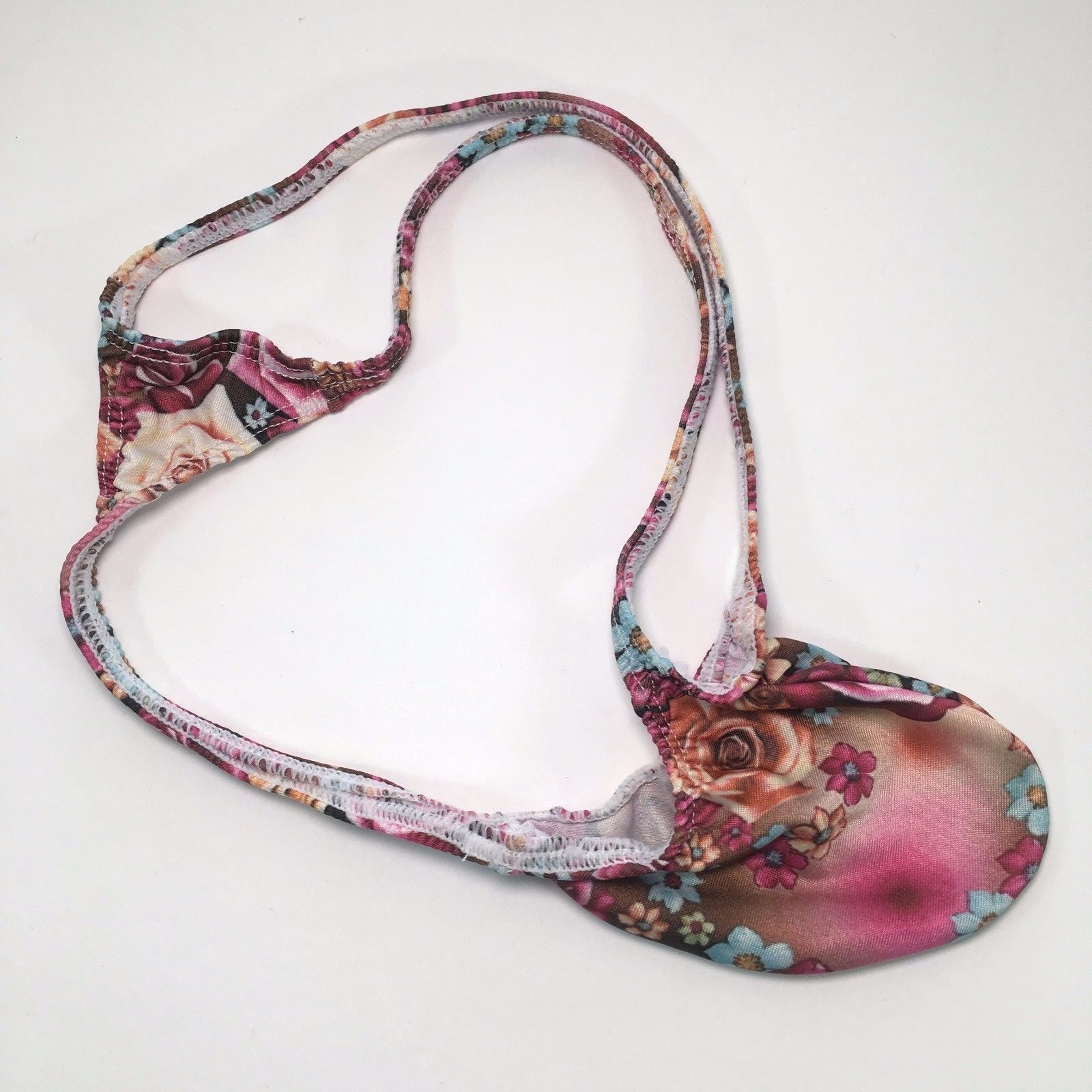 K403 P Sexy Mens String Thong Grape Smugglers Contoured Pouch Pink Floral Print