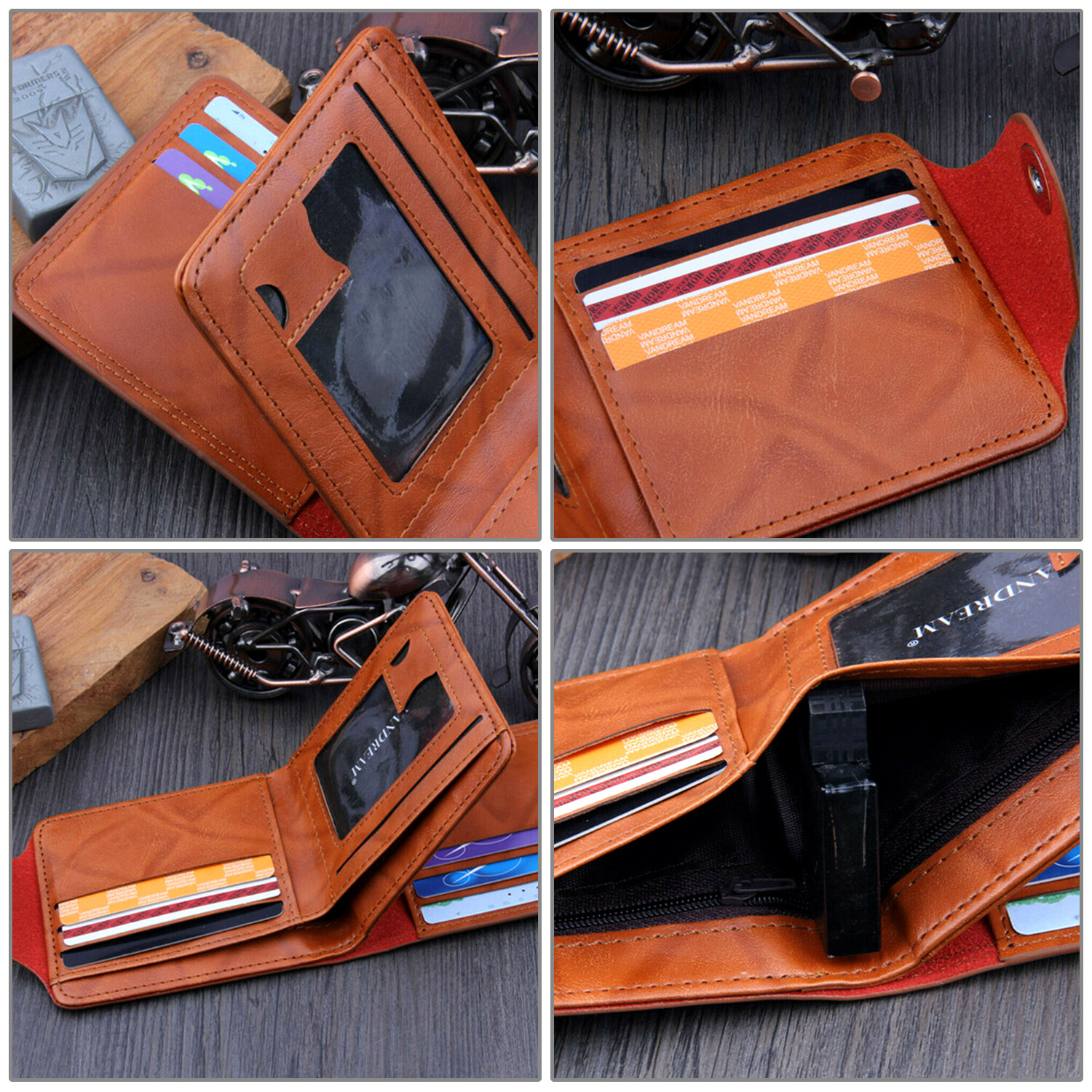 Men’s Novelty US 100 Dollar Wallet PU Leather Bill Money Billfold Card Holder