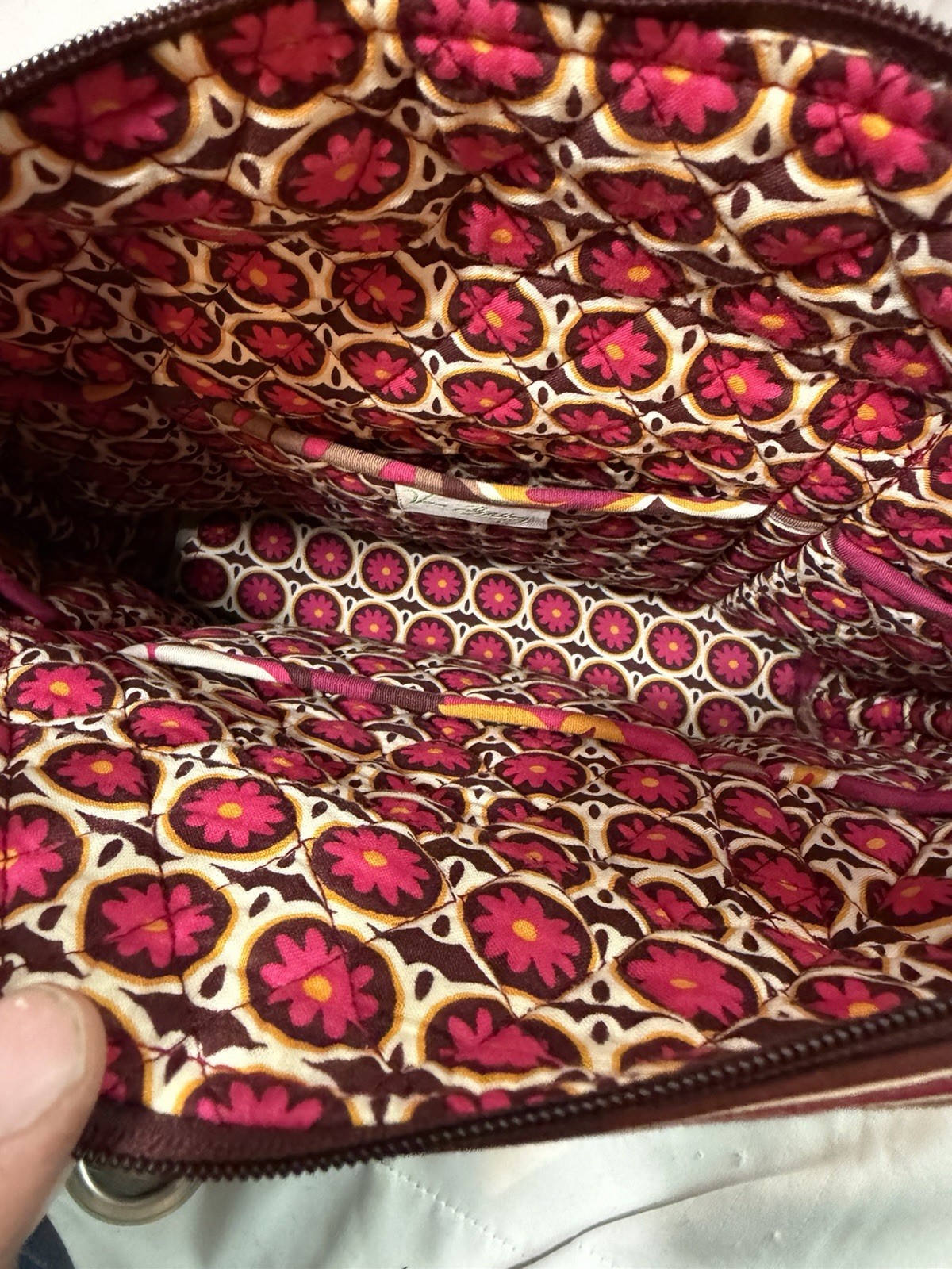 Vera Bradley Medium Shoulder Bag Zipped Compartment, Clean
