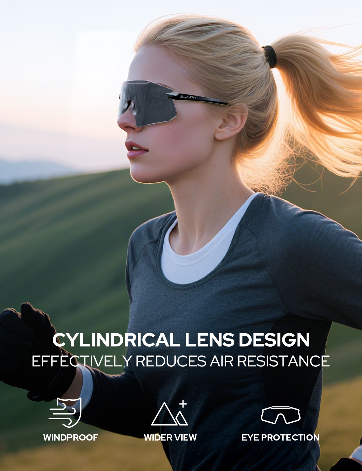 Rayli.Dar Polarized Sports Sunglasses for Men & Women UV400 TAC HD Lenses, Ultra