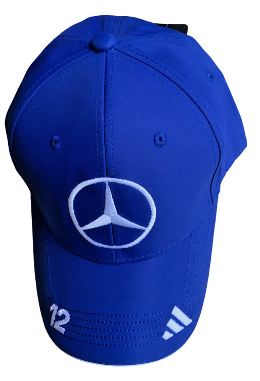 Blue AMG Petronas 12 Kimi Antonelli Drivers Cap. White Embroidery. Factory 2nd.