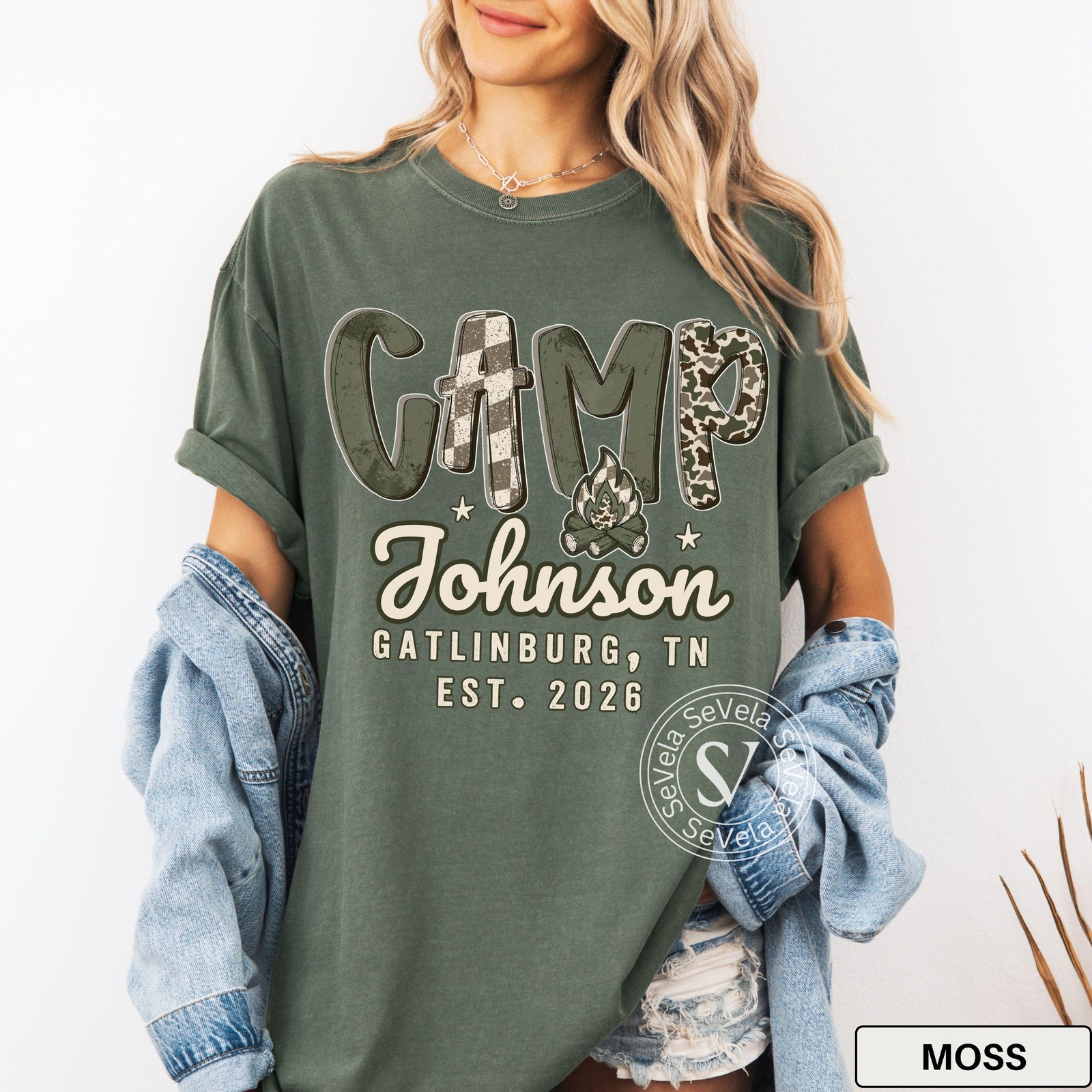 Custom Family Camping Shirt Matching Campfire Camo Tee Adventure Trip