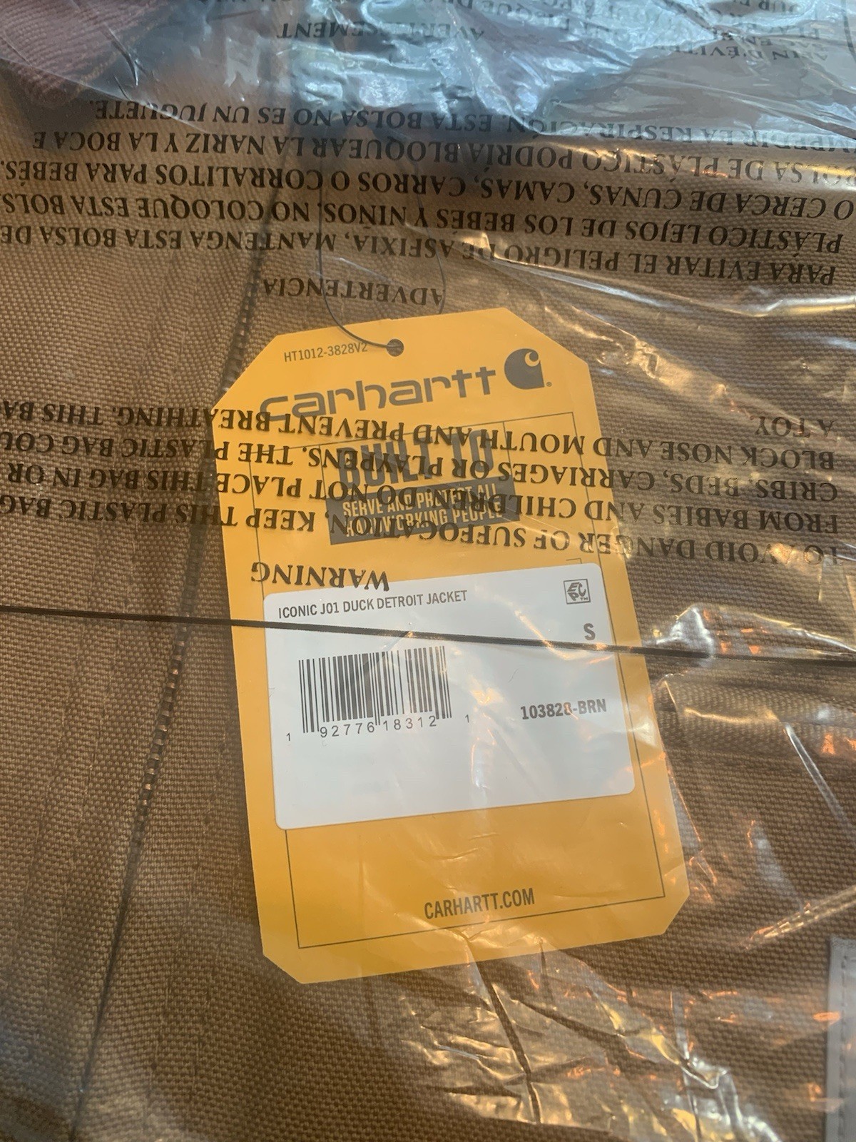 CARHARTT Iconic J01 Duck Detroit Jacket Carhartt Brown Regular – Small
