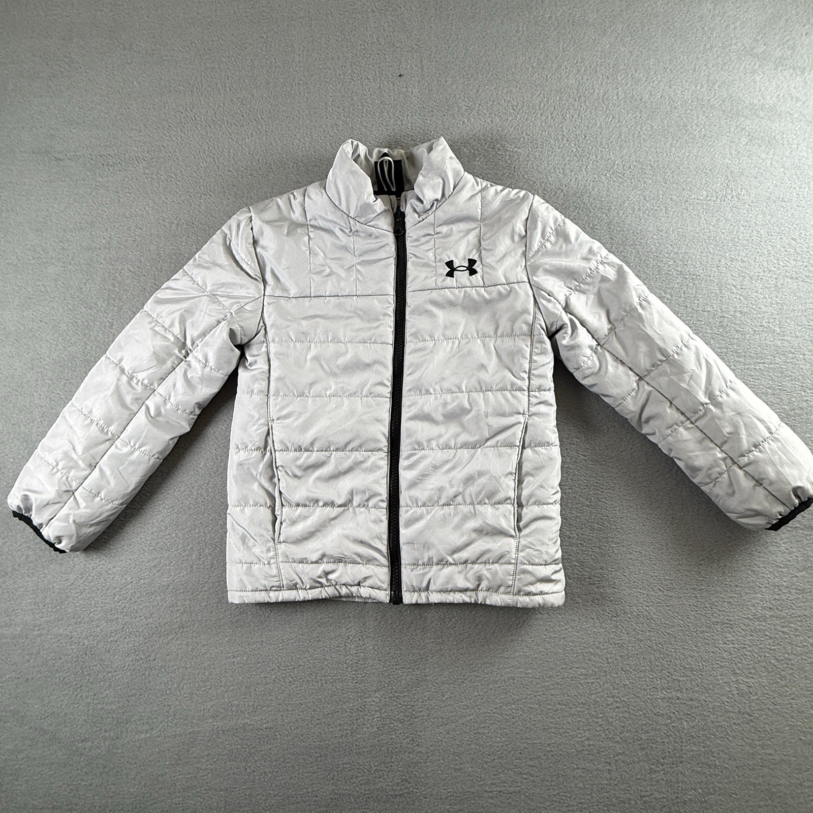 Under Armour Gray Pronto Puffer Jacket Insulated Pockets Youth Jacket 6