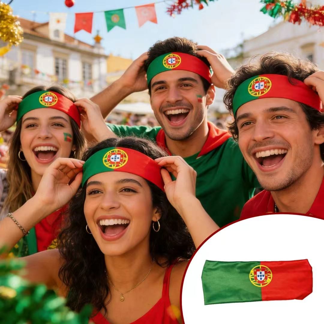 10Pcs World Cup Country Flag Headband Sports Fan Party Cheer Decor Headwear