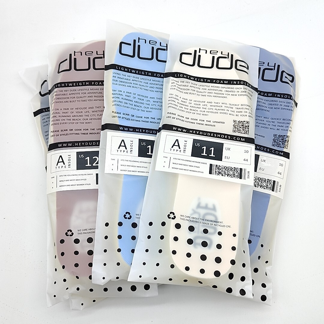 Hey Dude Colorful Micro Mesh Quick drying Insoles Women/Men’ Replacement
