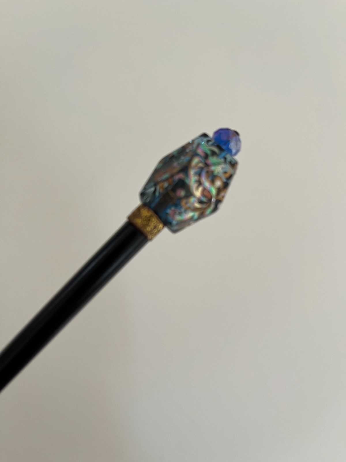 Hand made Kanzashi hair stick Ornament With Tensha Beads