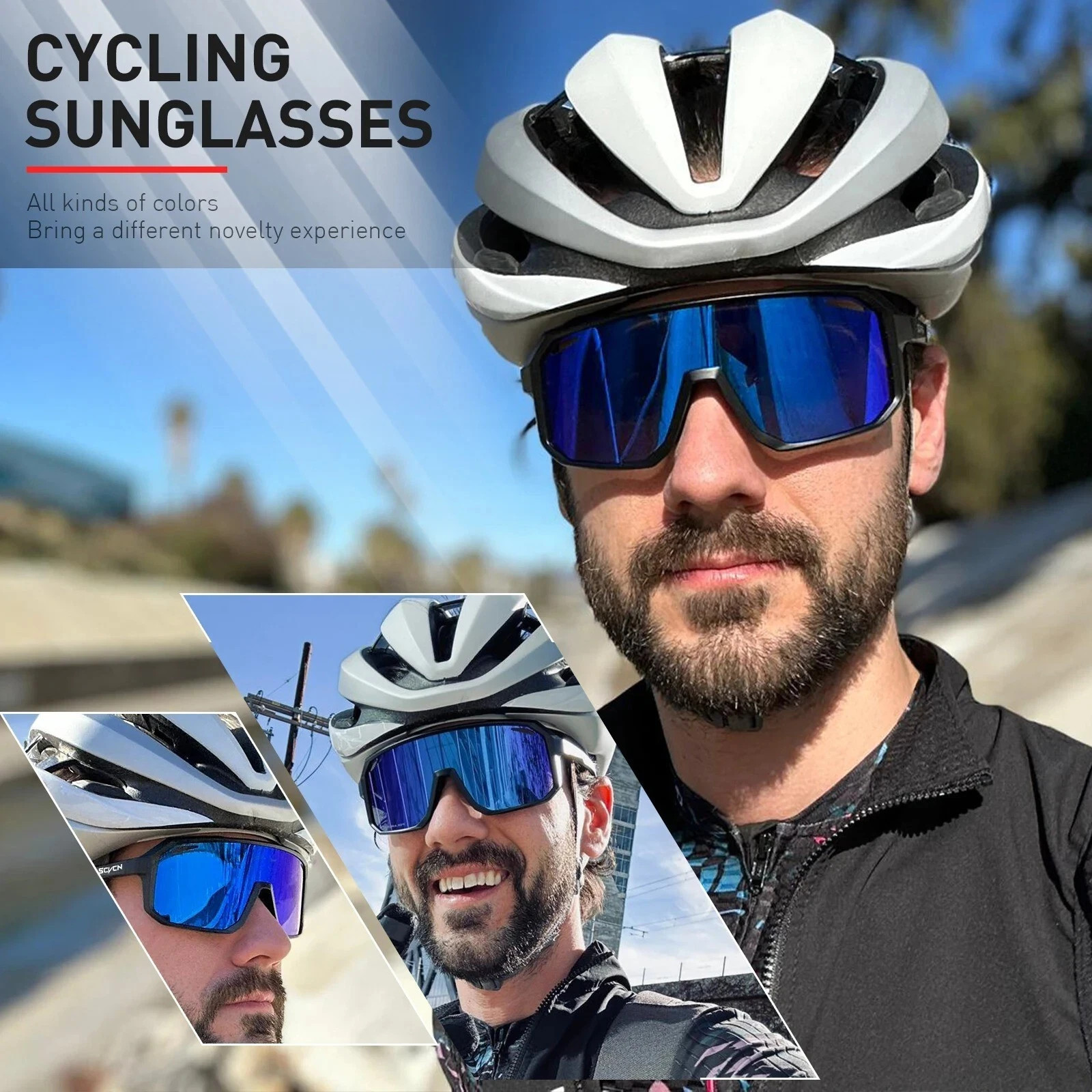 Cycling Sports Sunglasses UV400 MTB Bicycle Riding Outdoor Wrap Glasses Unisex