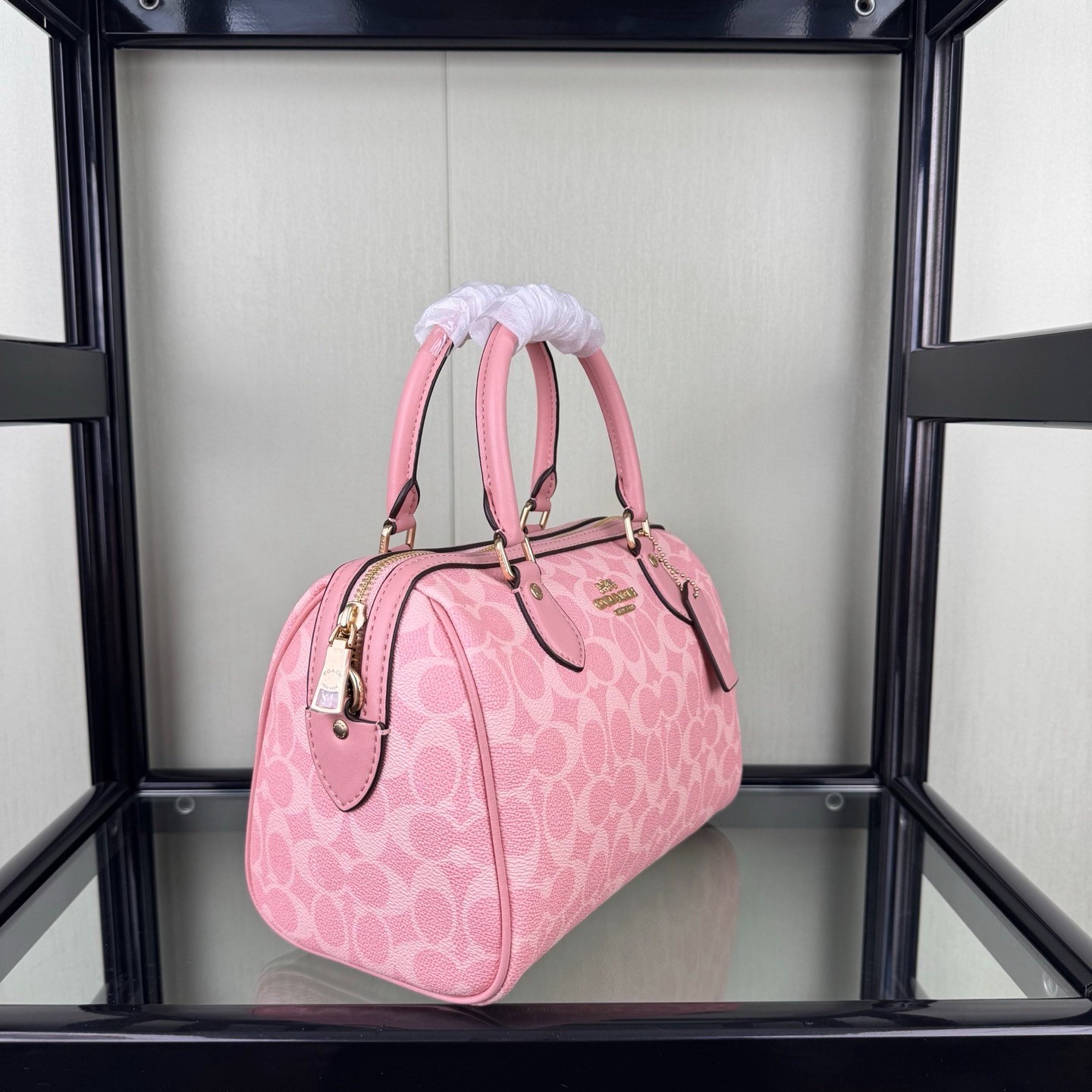 COACH Roan Satchel Bag Signature Canvas Powder Pink CV961 Outlet NEW