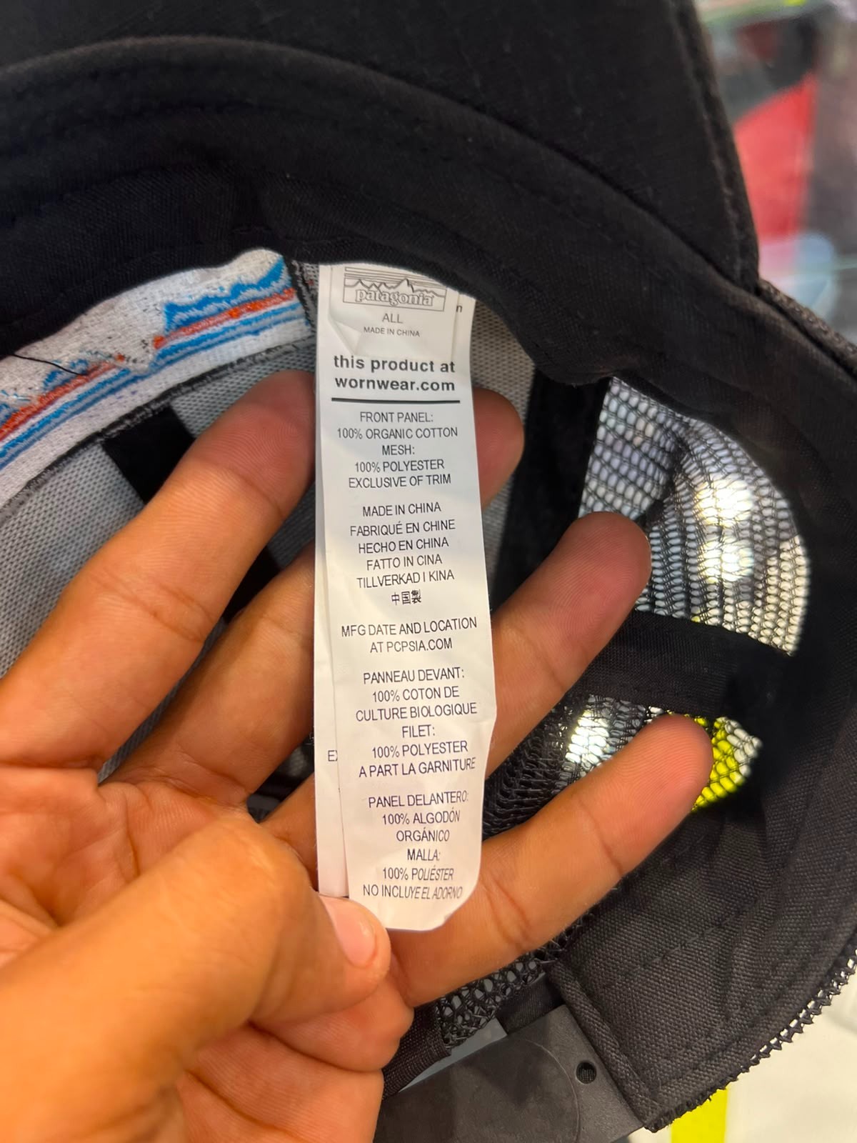 Patagonia P-6 Logo LoPro Black Trucker Cap Hat OS