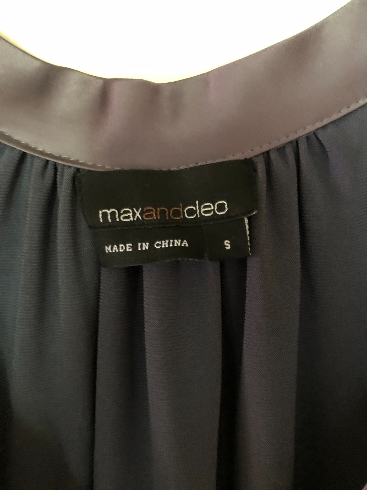 Max & Cleo Elegant Gray T-Shirt Dress with Silk Neck Line